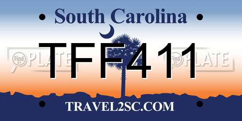 TFF411 South Carolina License Plate