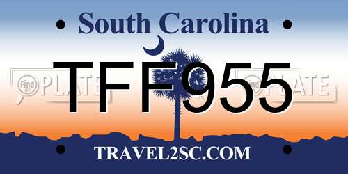 TFF955 South Carolina License Plate