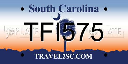 TFI575 South Carolina License Plate