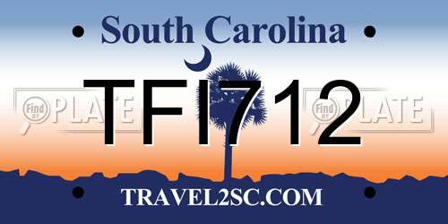 TFI712 South Carolina License Plate