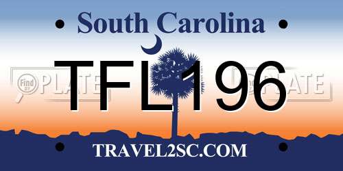 TFL196 South Carolina License Plate