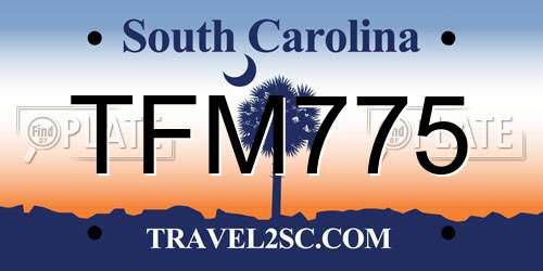 TFM775 South Carolina License Plate