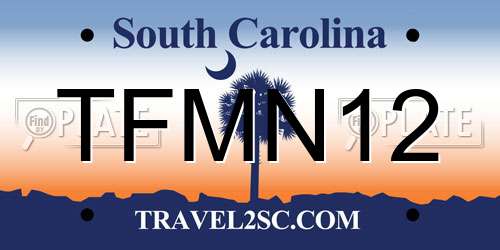 TFMN12 South Carolina License Plate
