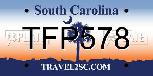 TFP578 South Carolina License Plate