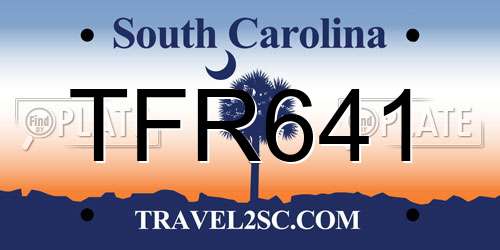 TFR641 South Carolina License Plate