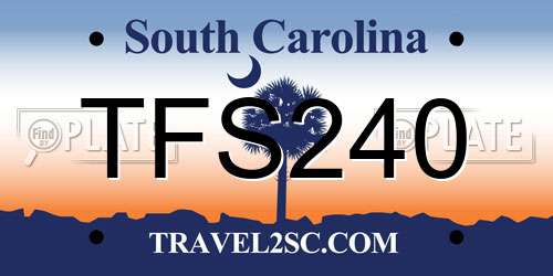 TFS240 South Carolina License Plate