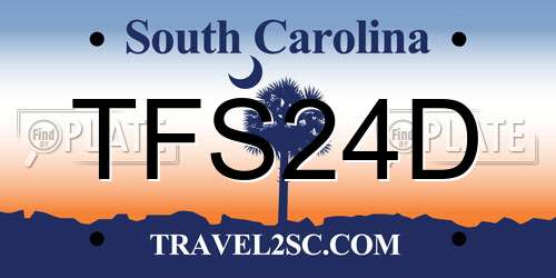TFS24D South Carolina License Plate