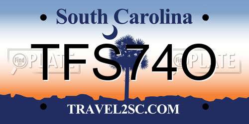 TFS74O South Carolina License Plate