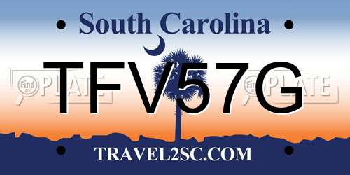TFV57G South Carolina License Plate
