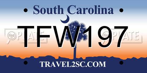 TFW197 South Carolina License Plate