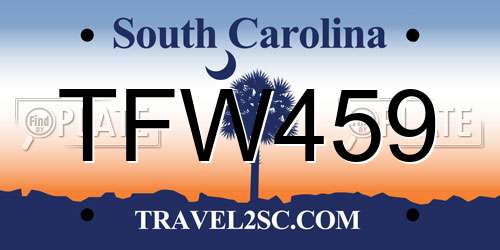 TFW459 South Carolina License Plate