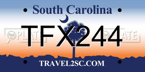 TFX244 South Carolina License Plate