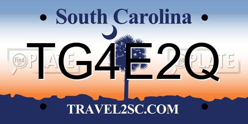 TG4E2Q South Carolina License Plate