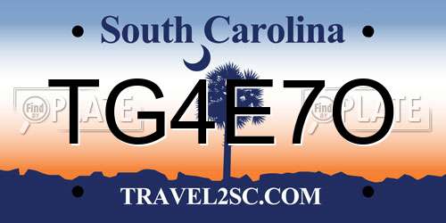 TG4E7O South Carolina License Plate
