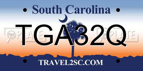 TGA32Q South Carolina License Plate
