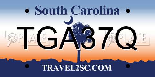 TGA37Q South Carolina License Plate