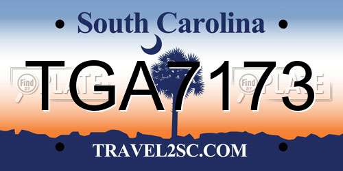 TGA7173 South Carolina License Plate