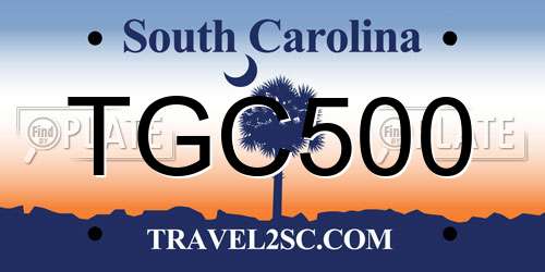 TGC500 South Carolina License Plate