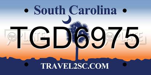 TGD6975 South Carolina License Plate
