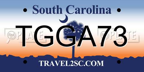 TGGA73 South Carolina License Plate