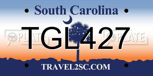 TGL427 South Carolina License Plate