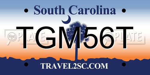 TGM56T South Carolina License Plate
