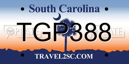 TGP388 South Carolina License Plate