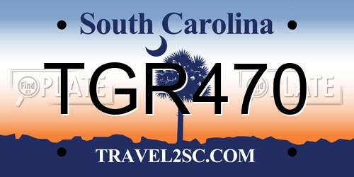 TGR470 South Carolina License Plate