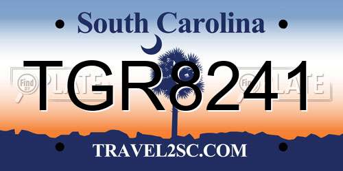 TGR8241 South Carolina License Plate