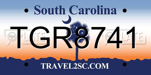 TGR8741 South Carolina License Plate