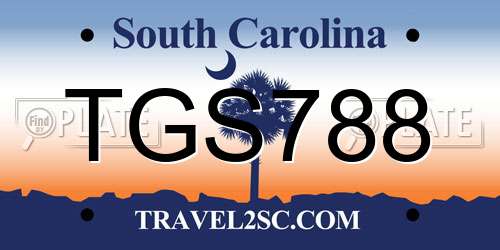 TGS788 South Carolina License Plate