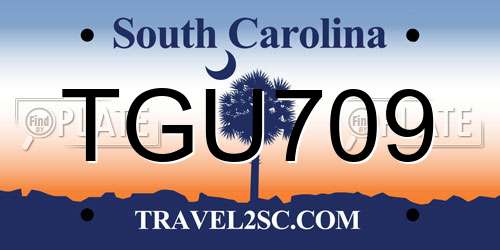 TGU709 South Carolina License Plate