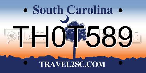 TH0T589 South Carolina License Plate