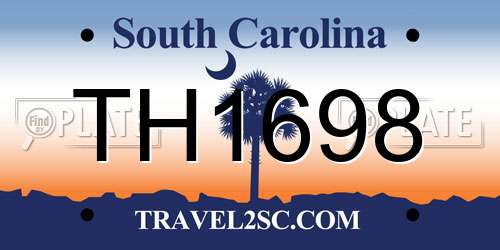 TH1698 South Carolina License Plate