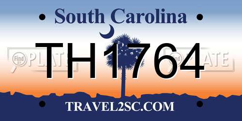 TH1764 South Carolina License Plate