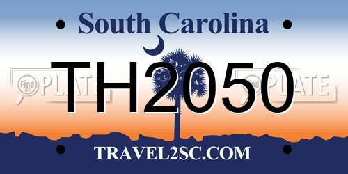 TH2050 South Carolina License Plate