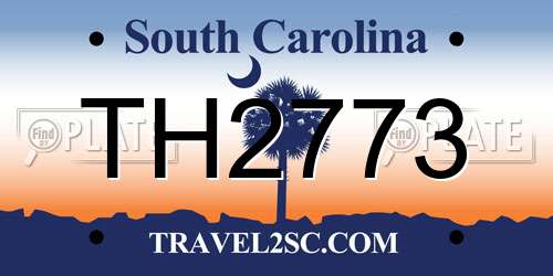 TH2773 South Carolina License Plate