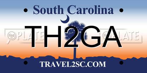 TH2GA South Carolina License Plate