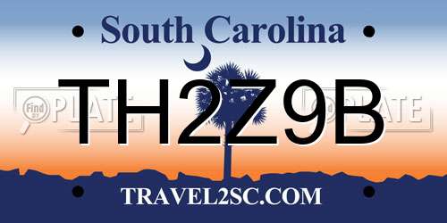 TH2Z9B South Carolina License Plate
