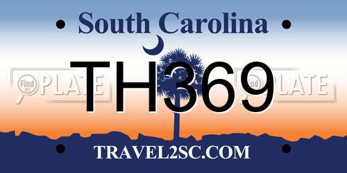 TH369 South Carolina License Plate