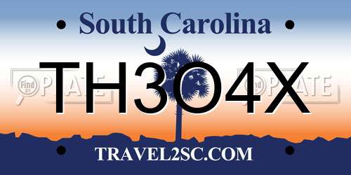 TH3O4X South Carolina License Plate