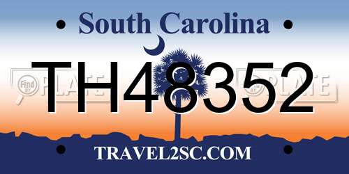 TH48352 South Carolina License Plate