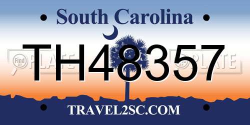 TH48357 South Carolina License Plate