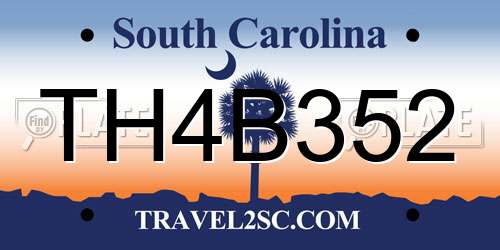TH4B352 South Carolina License Plate