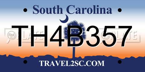 TH4B357 South Carolina License Plate