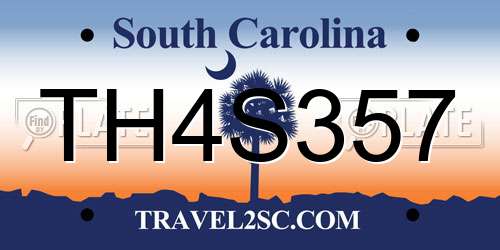TH4S357 South Carolina License Plate