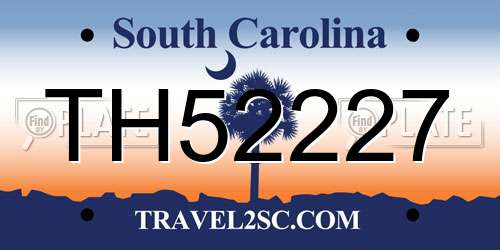 TH52227 South Carolina License Plate