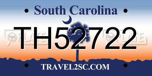 TH52722 South Carolina License Plate