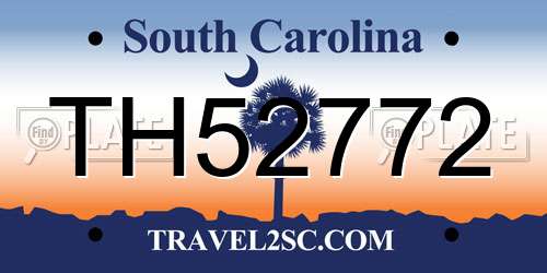 TH52772 South Carolina License Plate