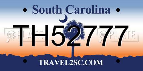 TH52777 South Carolina License Plate